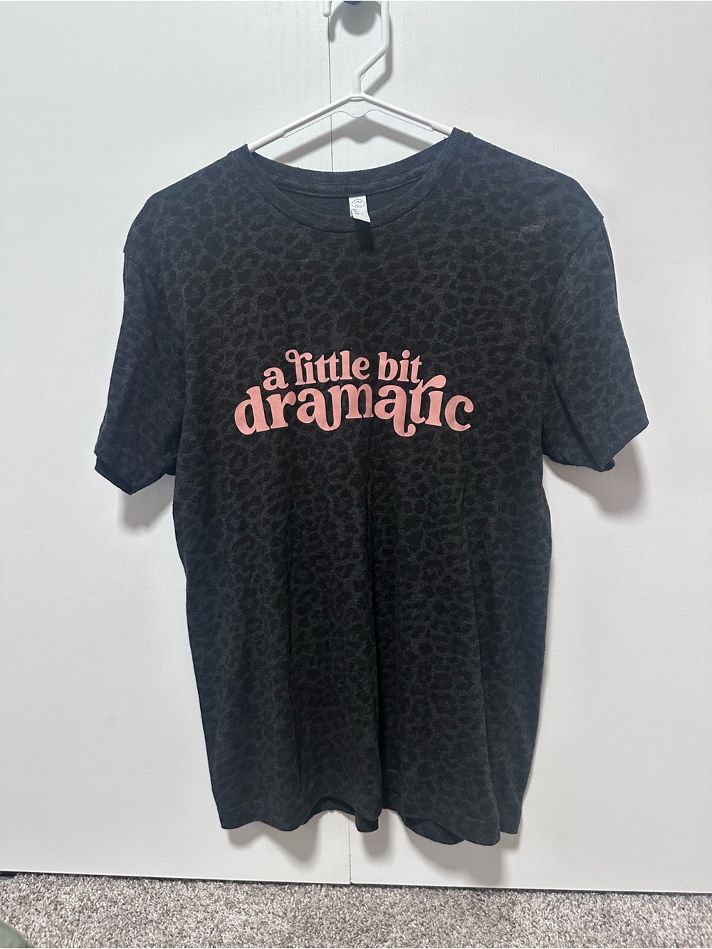 Black 'A Little Bit Dramatic' Graphic Tee with Pink Print